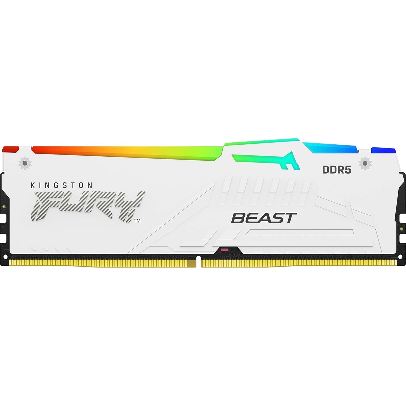 Kingston FURY Beast KF564C32BWA-32 32GB (1x32GB) RGB White System Memory, 6400MT/s, DDR5, CL32, DIMM, AMD EXPO Certified Kingston FURY Beast KF564C32BWA-32 32GB (1x32GB) RGB White System Memory, 6400MT/s, DDR5, CL32, DIMM, AMD EXPO Certified